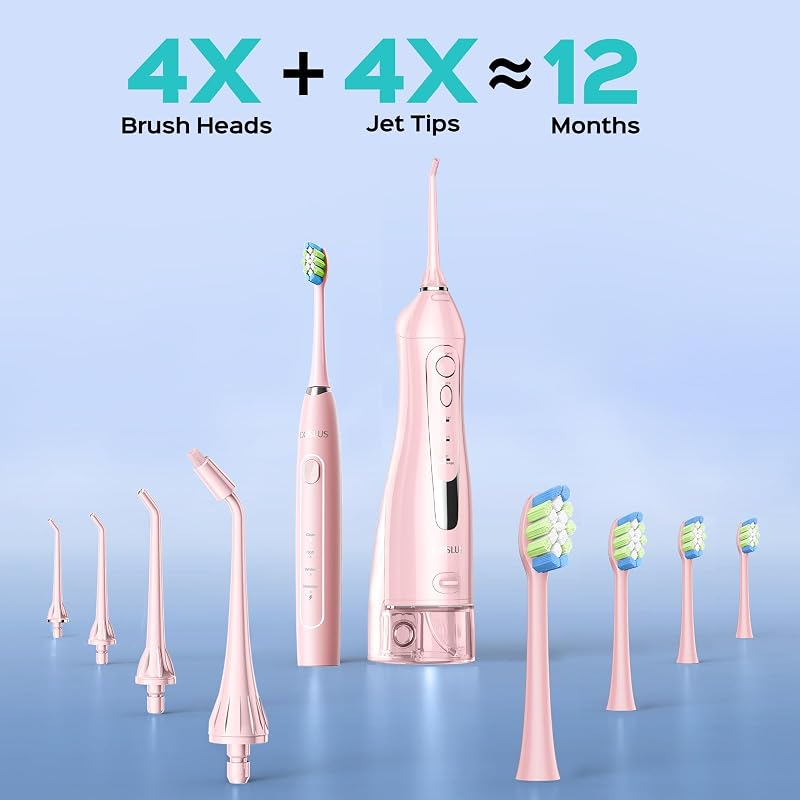 COSLUS C20C41 Water Flosser & Electric Toothbrush Combo - Pink (Variation: Pink)