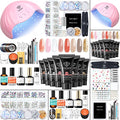 Poly Nail Gel Kit with 8 Colors & 48W UV/LED Lamp - D2-Orange Pink