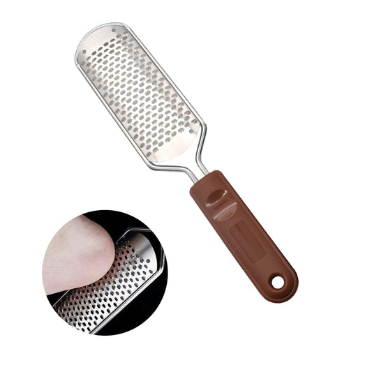 Washable Stainless Steel Foot File Callus Remover, Foot Scrubber and Heel Scraper for Cracked Heels,Foot Grater and Pumice Stone for Feet