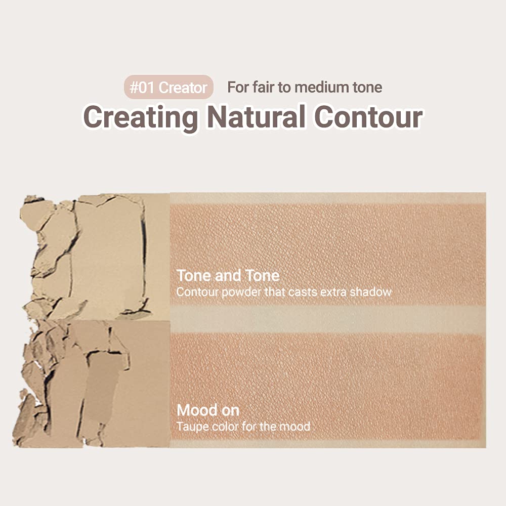 ETUDE Contour Powder Palette - Bronzer & Highlighter for Effortless Face Definition | Smooth Velvety Texture, Natural Finish | Ideal Korean Makeup Gift