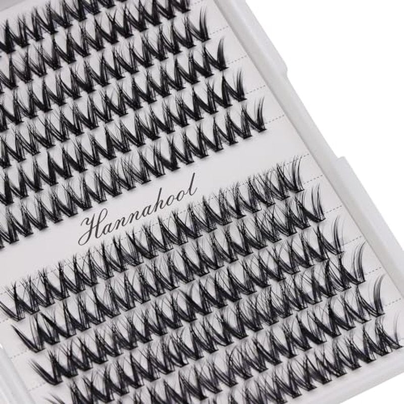 12rows-Large Tray Mixed 8-10-12-14-16mm/Mixed 14-15-16mm/Mixed14mm-16mm/Mixed 18-20mm Wide Stem Individual False Eyelashes Dramatic Black Cluster Eyelashes (MY009-10-12MM)