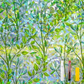 Privacy Window Film Leaf Rainbow 157.4"L x 45.27"W No Glue Anti-UV Decor - Leaf Rainbow / 157.4"L x 45.27"W