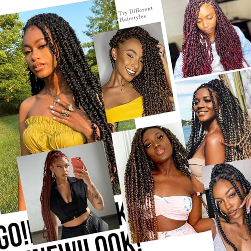 24 Inch Passion Twist Crochet Hair - 8 Packs Water Wave Braiding Extensions - Black 1B#