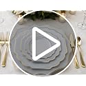 120 Pieces Disposable Plastic Dinner and Salad Plates Set - Imperial Blue & Gold, Heavyweight for Weddings & Parties