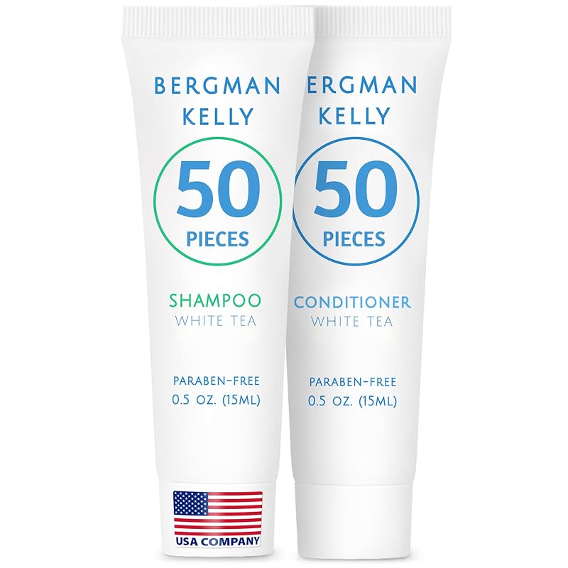 Travel Shampoo & Conditioner Set 0.5 oz Each - 100 Count, White Tea Scent (Variation: Mini Style 0.5 Ounce)
