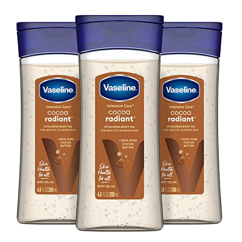 Vaseline Intensive Care Cocoa Radiant For Glowing Skin 3 Count Body Gel Oil Body Oil & Illuminate Me Body Butter Whipped Body Butter