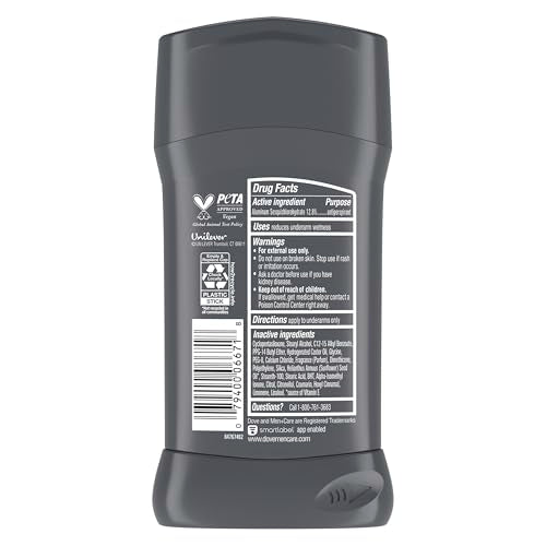 Dove Men+Care Clean Comfort Antiperspirant Deodorant Stick 2.7 oz (Pack of 4)
