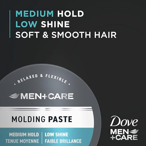 DOVE MEN + CARE Styling Aid 3 count Sculpting Hair Paste Hair Product for a Medium Hold Hair Styling for a Textured Look With A Matte Finish 1.75 oz