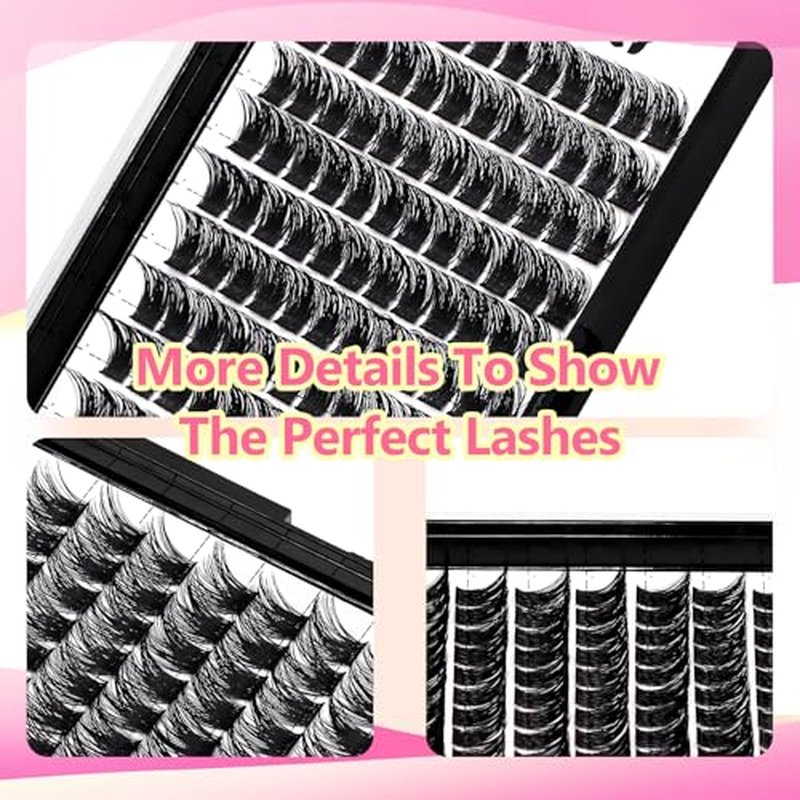 Large Tray,10-20mm to Choose DIY Eye Lashes Extensions 120 Cluster Wide Stem Eyelashes Soft and Lightweight Individual False Eyelashes Dramatic Look (14mm)