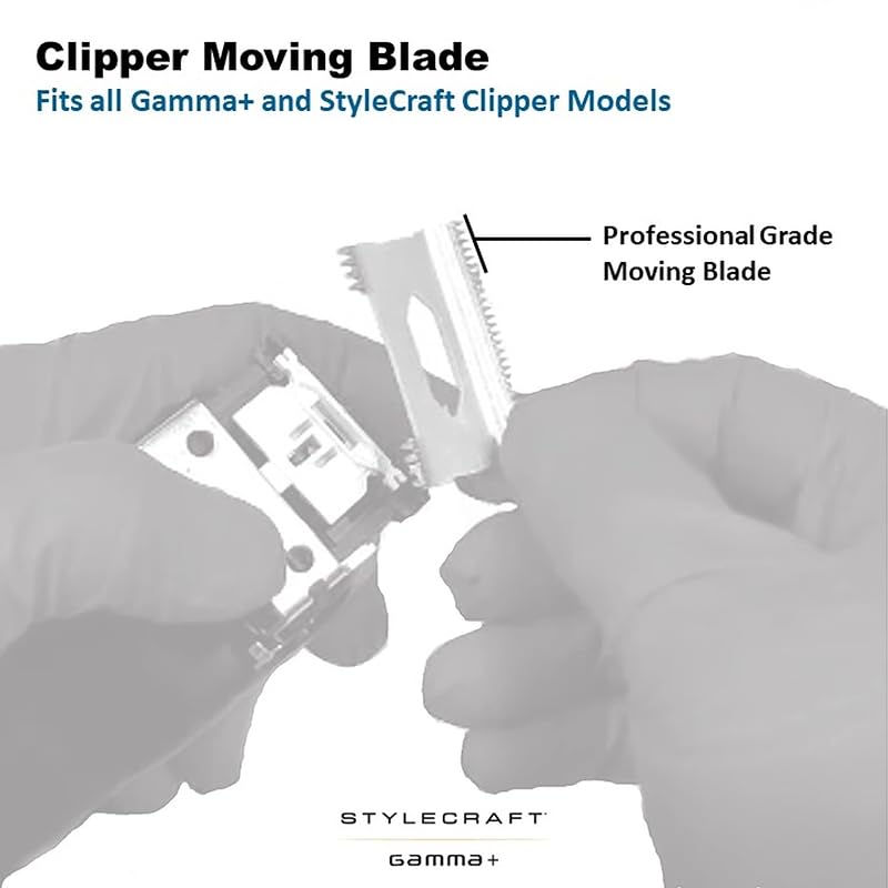Gamma+ Replacement Fixed & Moving Hair Clipper Blade Set with Oil Reservoir – Black Diamond Carbon DLC Taper Deep Tooth
