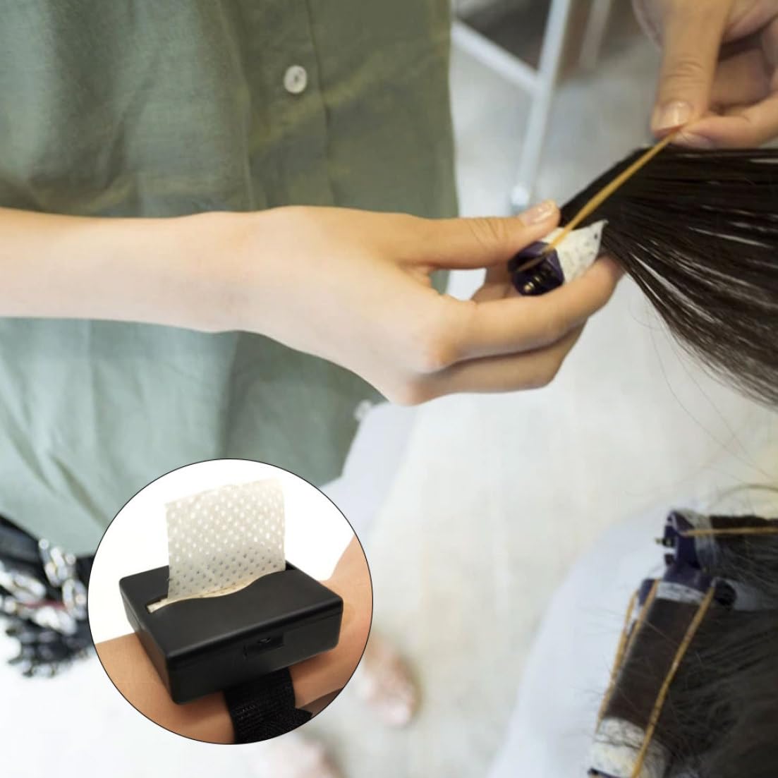 Capes, Wristband Perm Paper Box Adjustable Salon Hair Perming Paper Drawer with 180 Pieces Paper