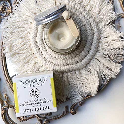 All Natural Aluminum & Baking Soda Free Deodorant Cream with Applicators - Grapefruit Lemon, 2.4 oz