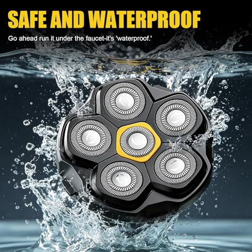 Black 3-Pack Universal Replacement Shaver Heads for 6D Magnetic Rotary Razors