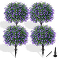 Grooy Artificial Lavender Topiary Ball Set of 4 UV-Resistant Outdoor Decor