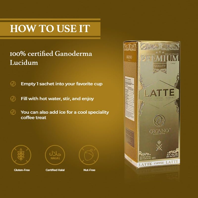 Gourmet Cafe Latte with Ganoderma Lucidum – 40 Sachets, 2 Boxes