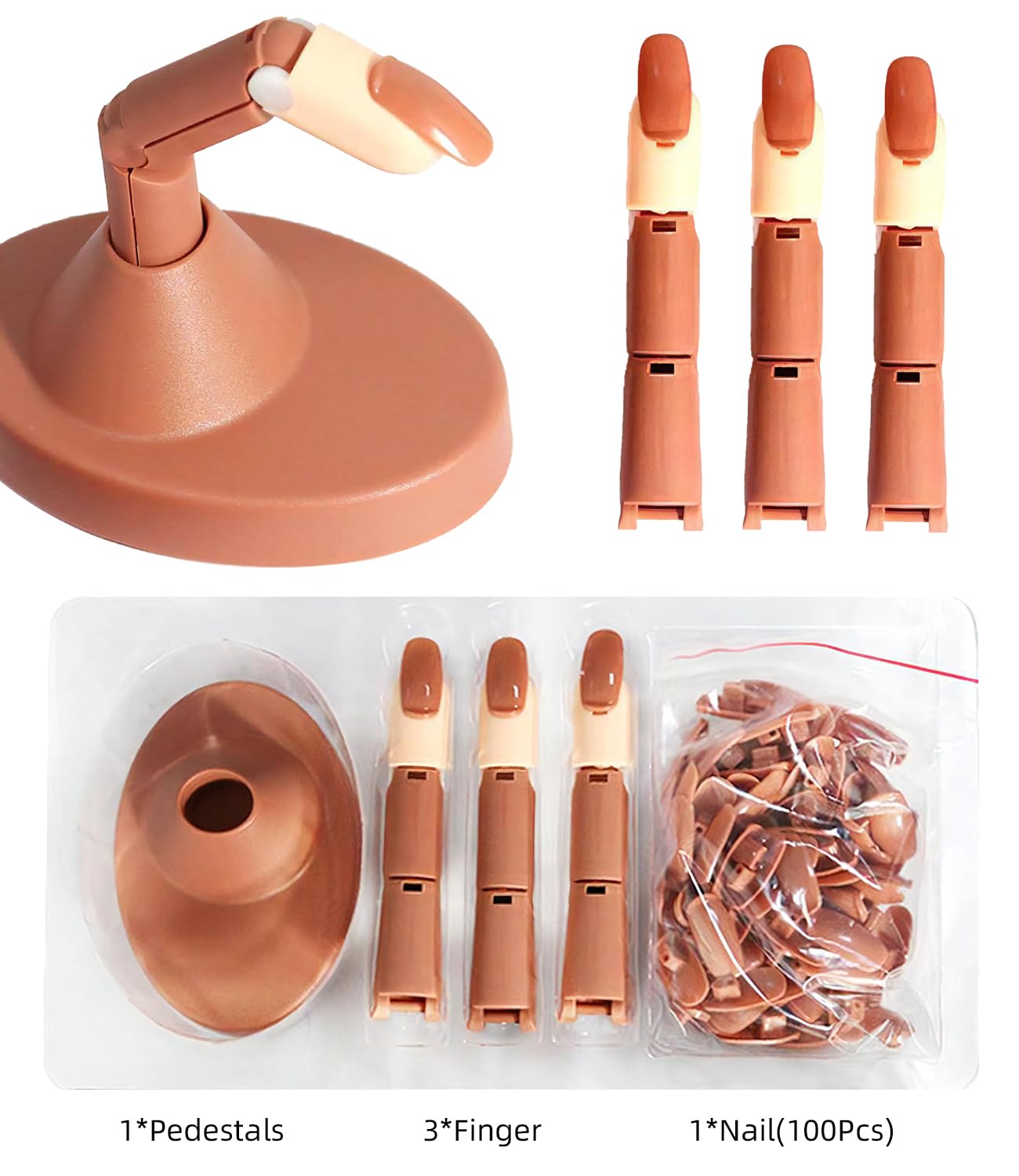 Acrylic Nail Kit-Nail Acrylic Powder Liquid Set with Practice Fingers Base & Top Coat Practice Hand Tools Glitters Tips for Women Salon Home