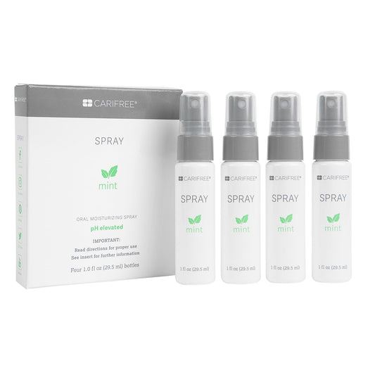 CariFree Oral Spray, Mint Flavored, Xylitol for Moisturization, Neutralizes pH, Fluoride-Free, Freshen Breath, Recommended by Dentists, Made in The U.S.A. 4 Bottles (1 fl. oz. Each)