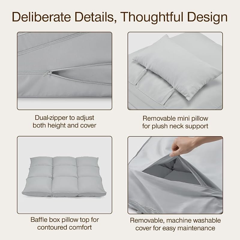 Adjustable Wedge Pillow for Sleep Support – Memory Foam 3 Inserts, Reflux & Recovery