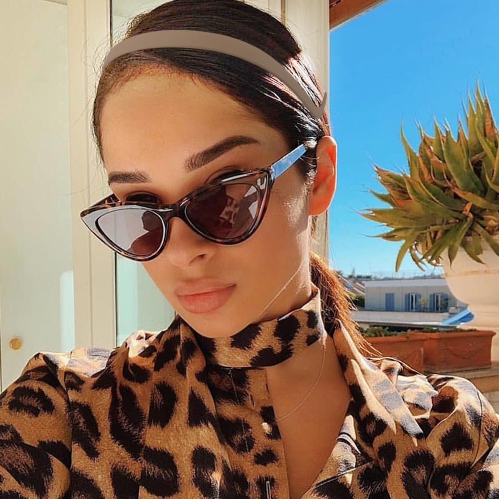 6Pcs Headbands for Glasses Wearers No Pressure No Headache Square Sunglasses Headband for Women Comfortable Thin Hairbands for Women, Plastic Hairbands with Teeth Non Slip Fashion