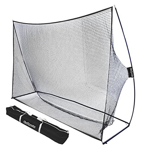 Standard 10x7 ft Golf Practice Net - Black Personal Driving Range for Indoor & Outdoor Use
