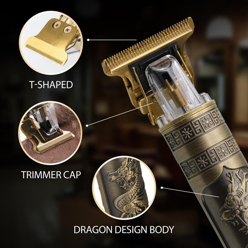 Rechargeable Men’s T-Blade Trimmer with Guide Combs & Ergonomic Design