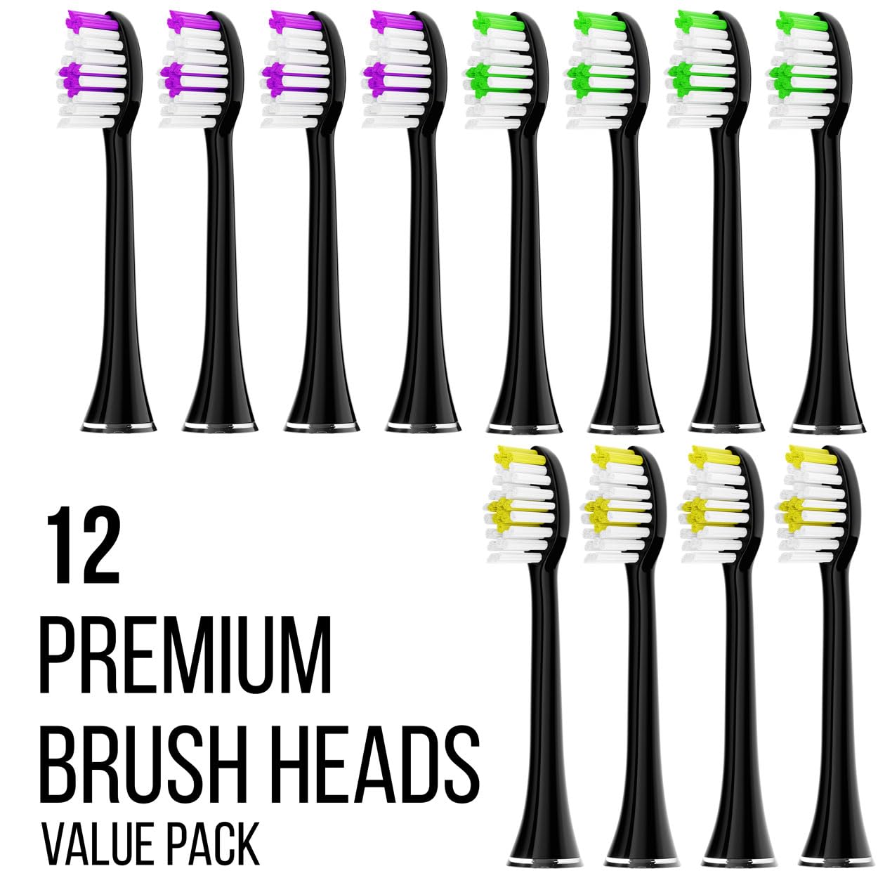 Acteh Sonic Edge JetWave Toothbrush Replacement Heads - 12 Pack | Premium Original Genuine | Compatible with Acteh Sonic Edge & JetWave Brushes