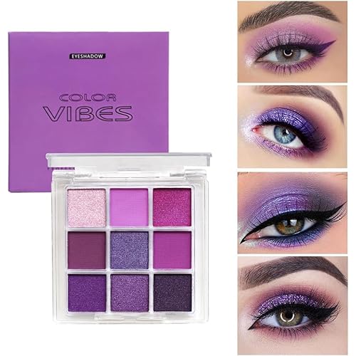 4 Pack/Set Eyeshadow Palette Set - Black, Blue, Green, Purple Themes, High Pigmented Blendable Matte & Glitter Shimmer Finishes, 24-Hour Long Wear Eye Makeup for Christmas Party & Music Festival