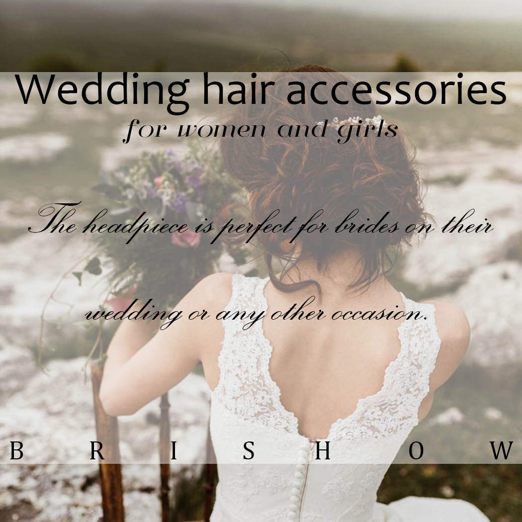 Brishow Pearl Rhinestone Hair Comb Silver Wedding Hair Clip Bridal Hair Accessories for Women and Girls