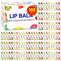 108 Pack Natural Lip Balm Set - 12 Flavors, Hydrating & Safe Bulk Lip Moisturizer with Variation 1 Count