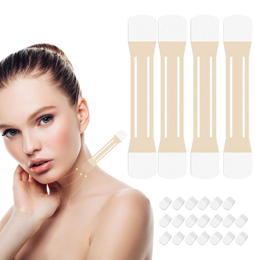 Celestica Neck Tape, Celestica Instant Neck Tape, Firming & Lifting Invisible Celesticaco, Ultra Lifts for Jowls Tightening (1 Set: 4 Strips + 20 Patches, 20 cm)