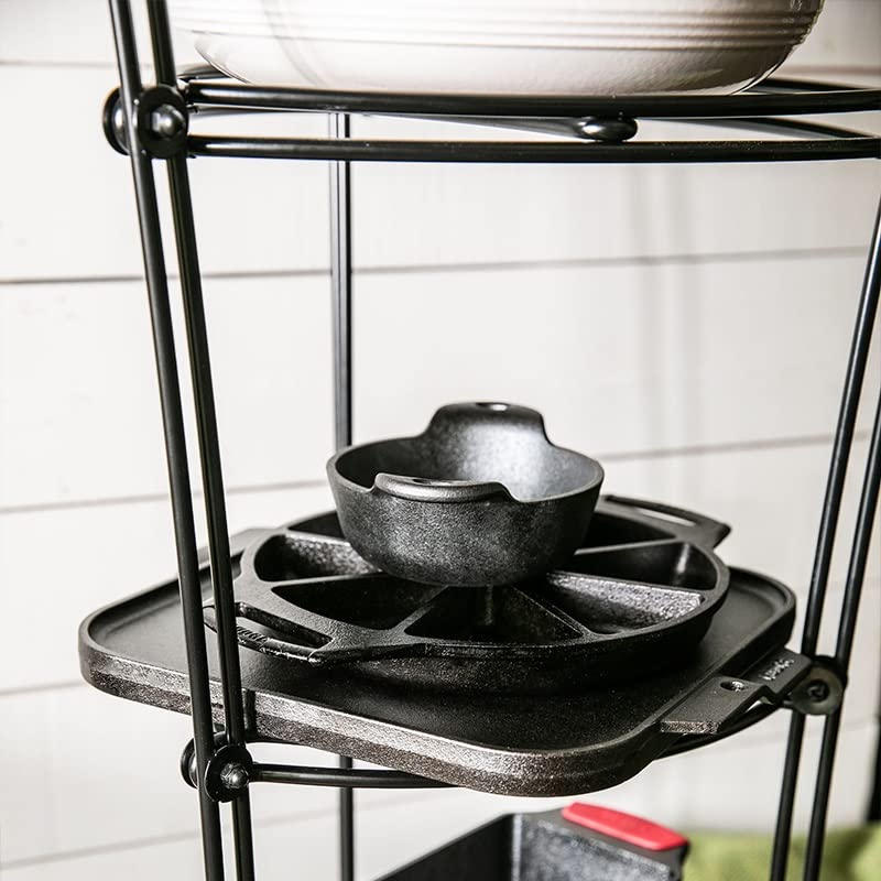 Lodge Freestanding 6-Tier Cookware Storage Tower - Matte Black Kitchen Organizer
