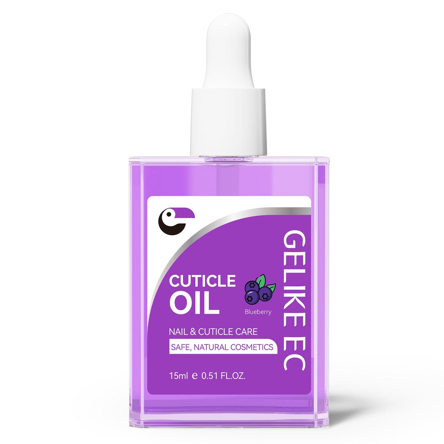 Nail Cuticle Oil for Moisturize and Repair - Gelike EC Easy and Quick Absorb Cuticles Care Treatment - Natural Blueberry Smells for Women and Men Dry Damaged Thin Nails
