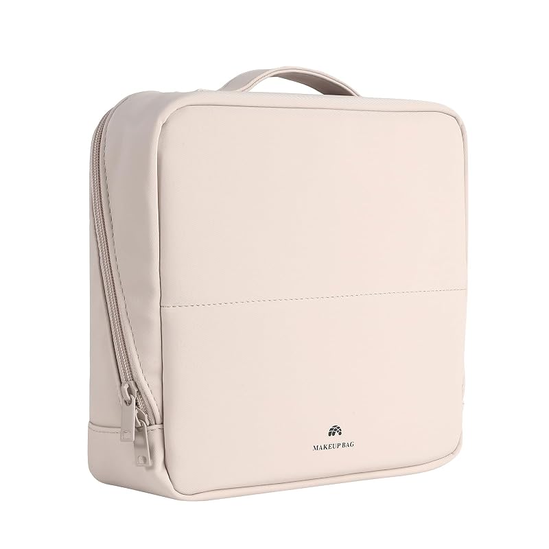 Foldable Magnetic Standing Makeup Bag 9x9x3.5in - Light Pink (Variation: 01Light Pink)