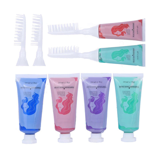 HaiolorPro Hair Chalk for Girls Washable,Temporary Hair Dye Wax Kit for Kids& Adults,4 PCS Temporary Hair Color for Boys & Girls, Girl Gifts for 6 7 8 9 10 11 12 13 Year Old Girls Birthday Gifts