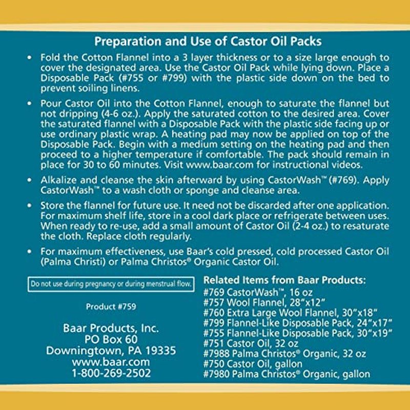 Baar Cotton Flannel Castor Oil Pack