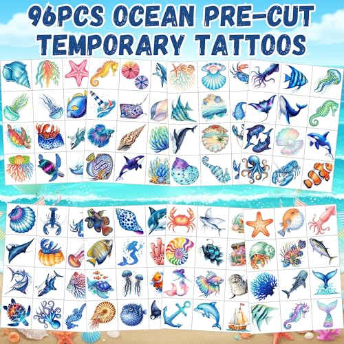 Winter Skiing Temporary Tattoos 10 Sheets 100 PCS Snowboard Party Decorations Favors Supplies Snow Theme Birthday Stickers Gifts for Boys Girls Kids Class School Prizes Carnival Christmas