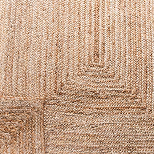 Handmade Jute Area Rug - Natural Brown, 2'3" x 14' Runner, Eco-Friendly