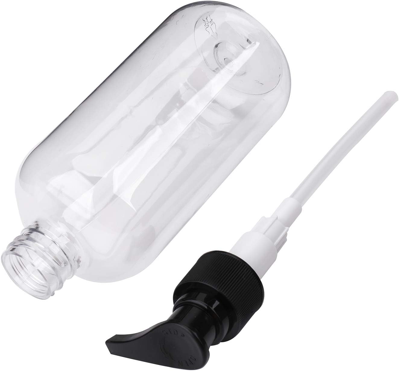 8oz Clear Lotion Bottles - 16 Pack with Black & White Pumps for Creams & Soap