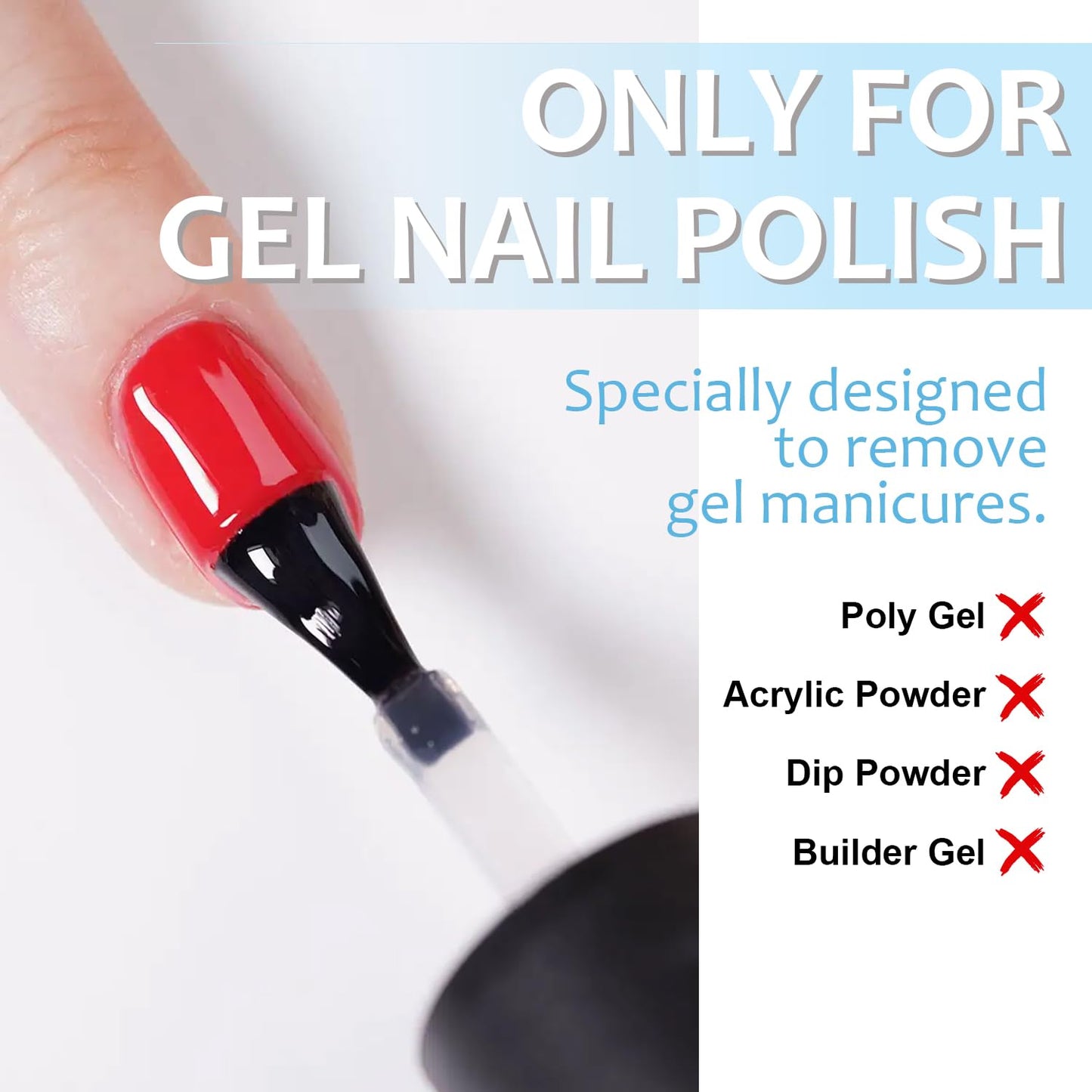 Quick Remover for Gel Nail Polish, Magic Gel Remover Easily Remove Polish in 3min, No Soaking or Wrapping, Professional Nail Remover 15ml (2PCS Remover)