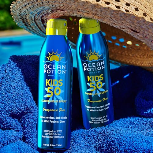 Ocean Potion Sunscreen Body Spray Kids SPF#50 5.5oz C-Spray (Pack of 2)