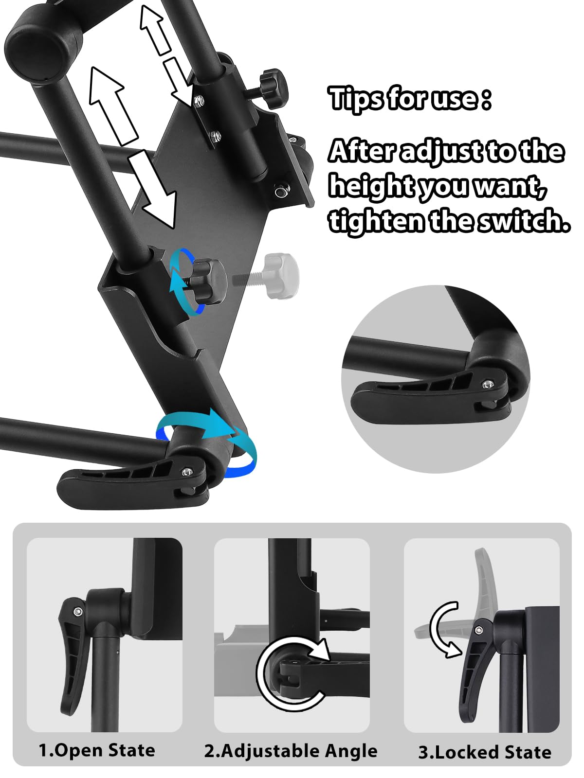 TOROKOM Adjustable Headrest Face Pillow Cradle & Face Cushion Support Bracket, Headrest Face Cushion Face Pillow, Salon Home Mattress Massage Kit (Black)