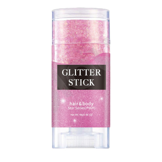 Liplaya Glitter Stick, Body Glitter Stick, Face Paint Glitters, for Concert Music Rave Festival, Long-Lasting Shine (Pink)