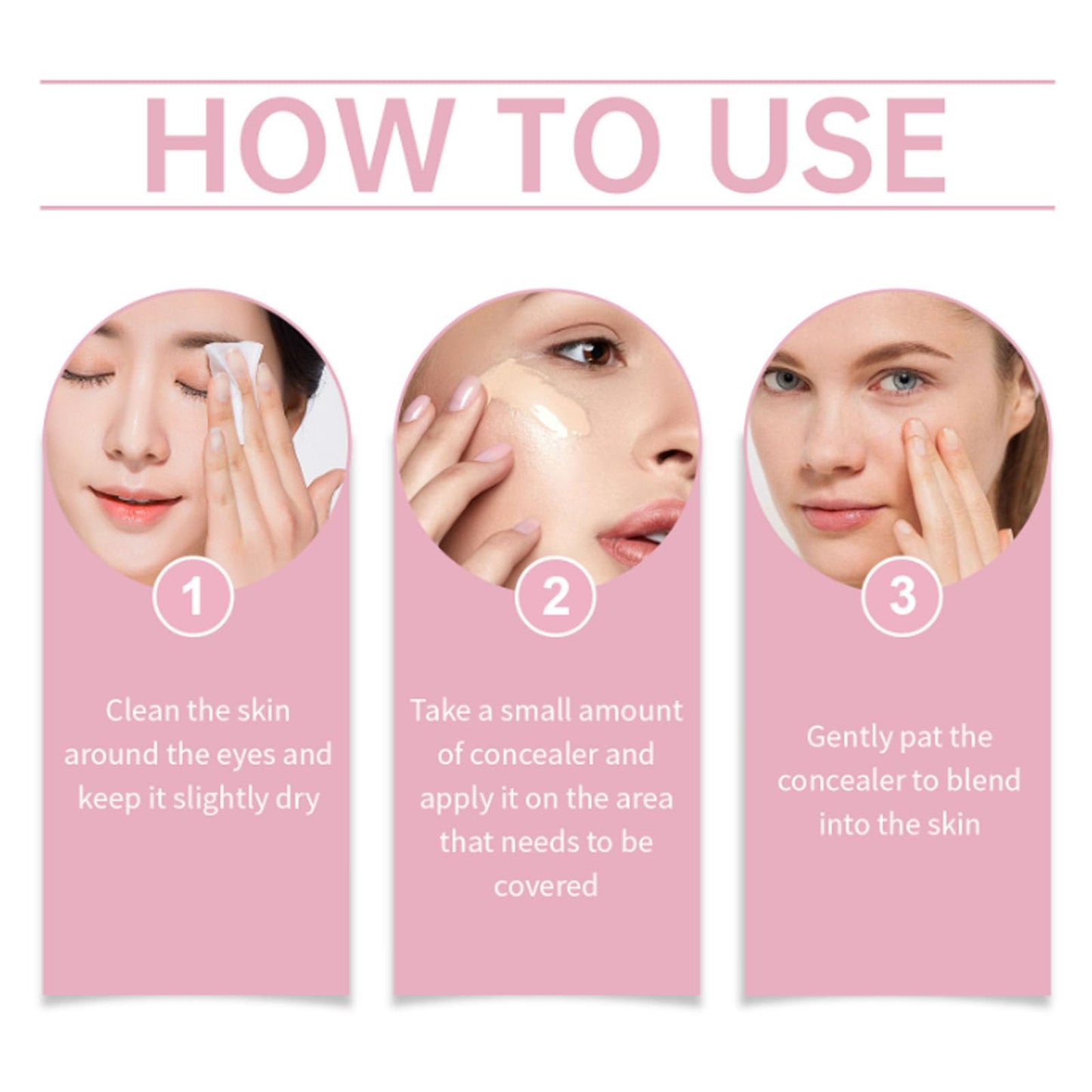 Under Eye Brightener, Brightening Cream Concealer, Under Eye Perfection Corrector, Full Coverage Under Eye Concealer Moisturizing Smooth Waterproof for Dark circles 2pcs (Natural)