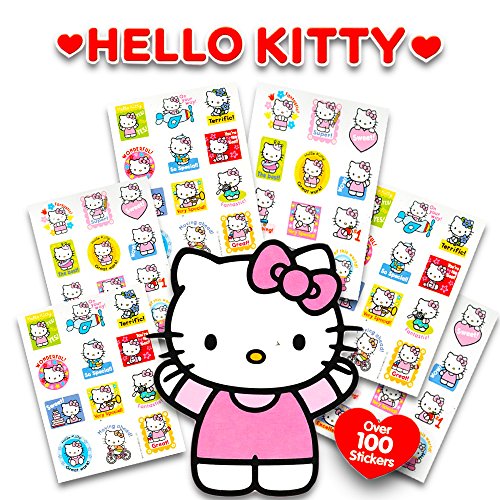 Hello Kitty Stickers and Tattoos Party Favor Bundle ~ 100 Stickers and 100 Hello Kitty Temporary Tattoos