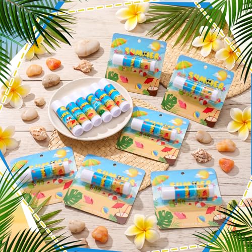 Demissle 24 Pack SPF 30 Lip Balm with Summer Beach Design - Bulk Party Favors