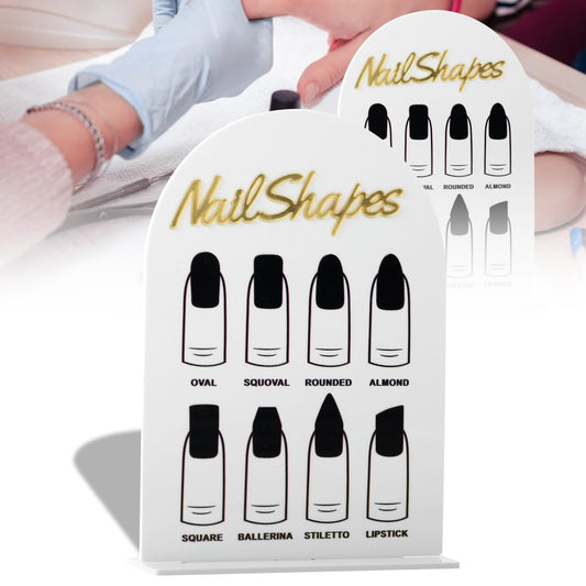 Nail salon signage on table 3D acrylic sign advice for nail tech room decor manicure business supplies essential nail tech must haves desktop sign stand board for nail art nails shape White