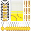 Hicarer 48 Pcs Softball Teams Gifts Softball Party Favors Supply Set Women Cosmetic Bag Keychain Hair Scrunchies Bracelets(Stylish Style)
