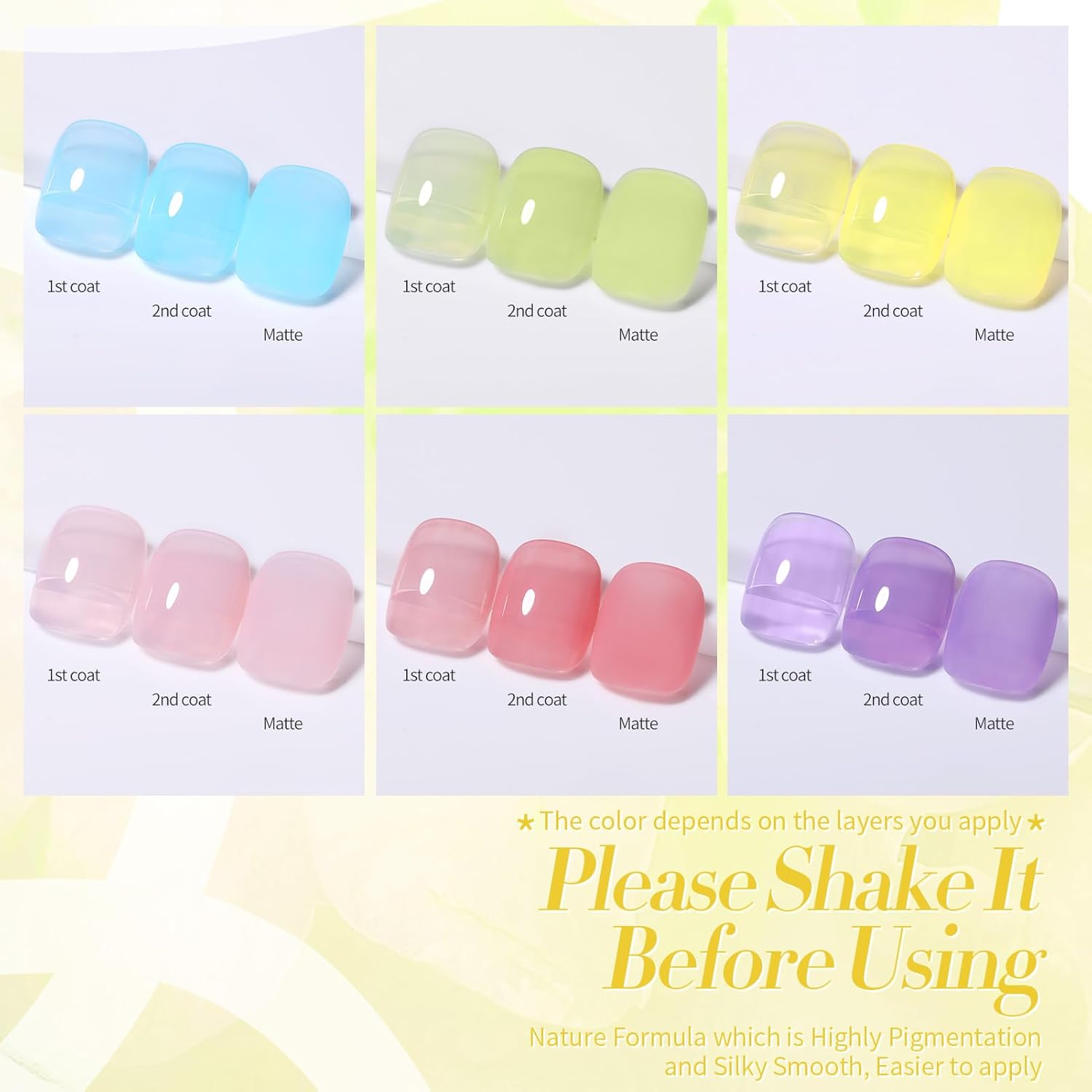 Born Pretty Neon Jelly Gel Nail Polish Set - Halloween Colors, Soak Off UV/LED for Salon & DIY
