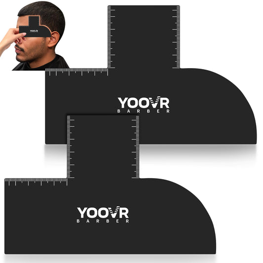 2PCS Barber Accessories for Hairline Shaping Tool, Barber Supplies Enhancement Card for Barbers with Graduated Scale Essential Barber Line up Tools and Color Spray Edge Hairline Shaping Tool, T-Shaped