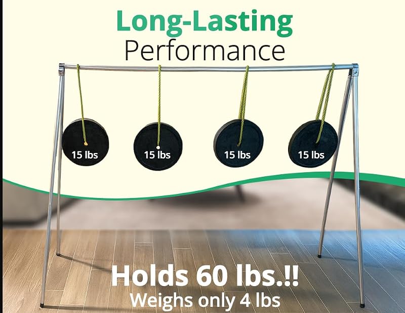 Portable Folding Clothing Rack with Carry Bag - Lightweight Aluminum Garment Stand, 60 lb Capacity, Travel & Event Use